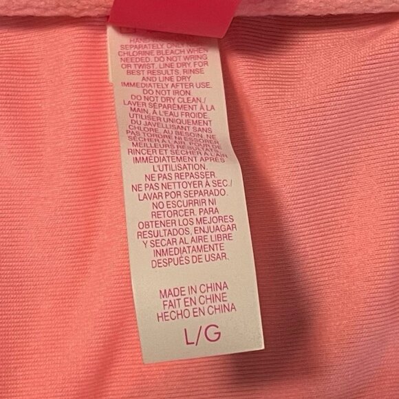 Victoria's Secret Bandeau Mesh Bikini Swim Top L Neon‎ Pink Yellow Black - Picture 3 of 3